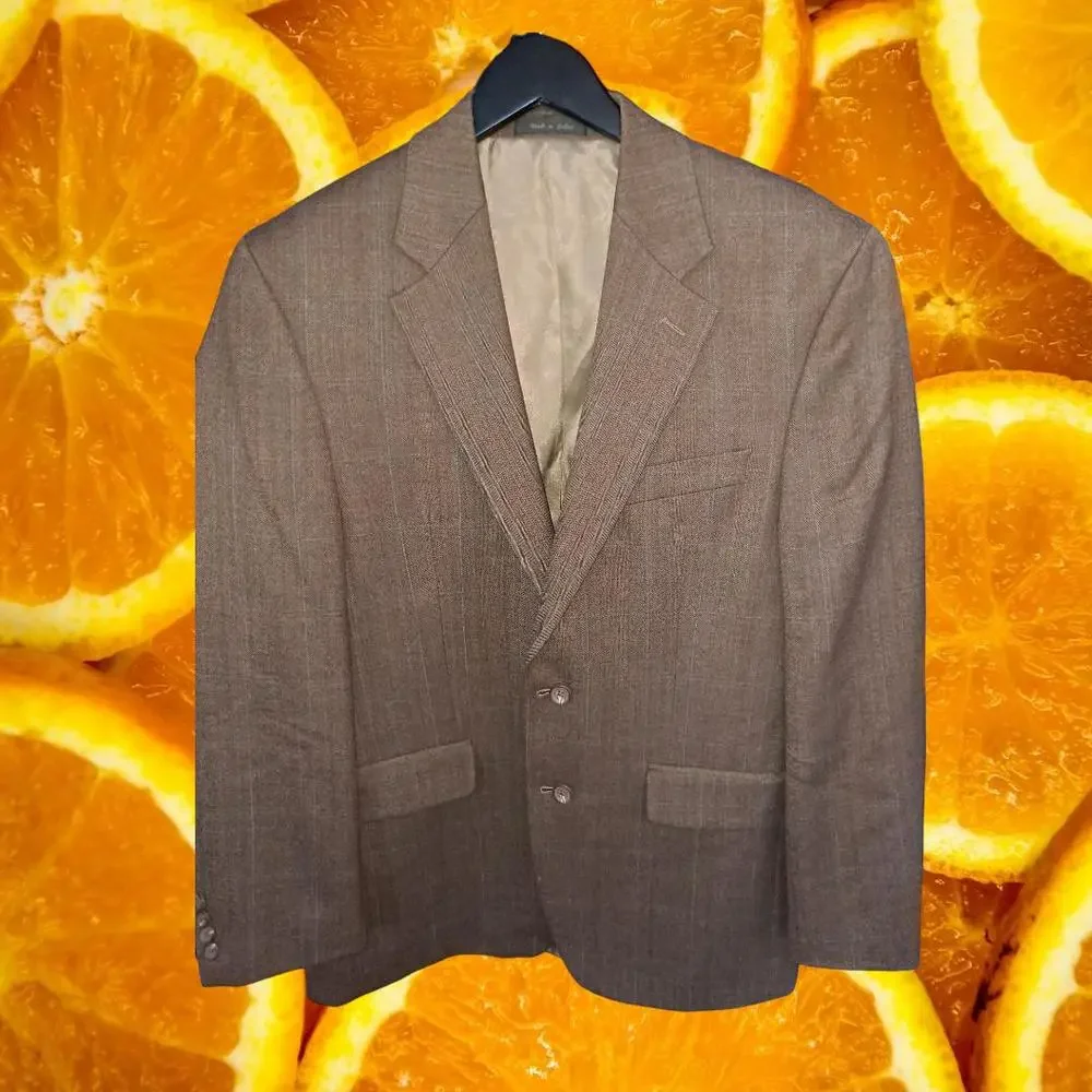 Lauren Ralph Lauren Tan 2 Button Blazer 100% Wool Size 38R